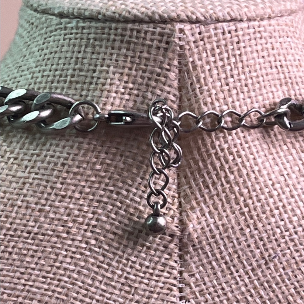 Boho Silver Toned Statement Necklace - image 7